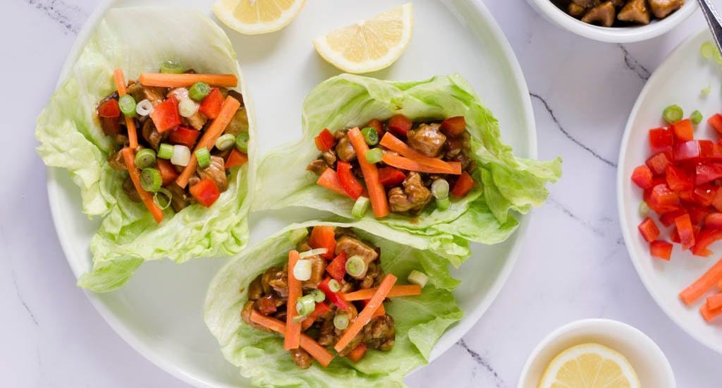 Thai lettuce wraps on plate meal prep ideas for entrepreneurs