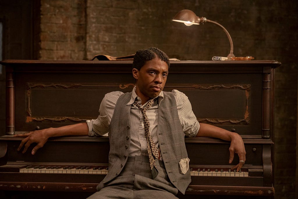 Chadwick Boseman in “Ma Rainey’s Black Bottom.”