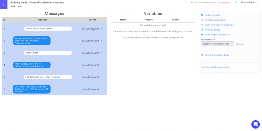 Dialogflow integration with Botsociety