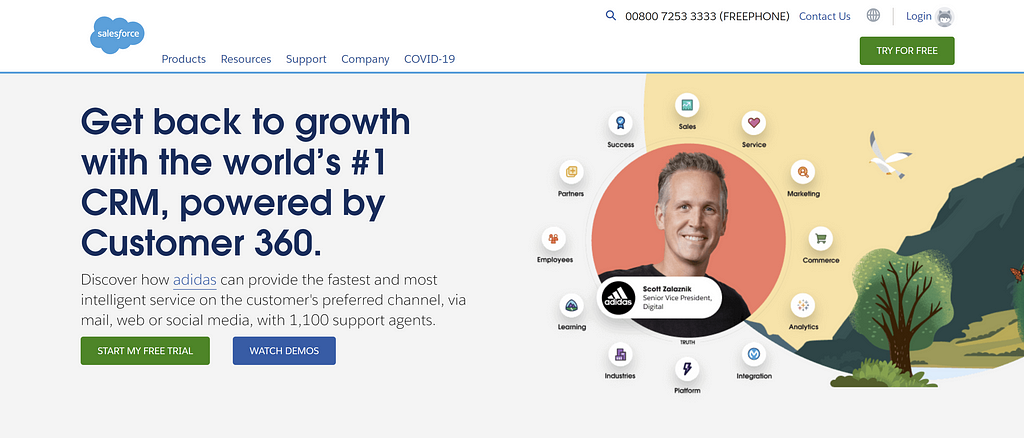 Salesforce CRM&#39;s homepage