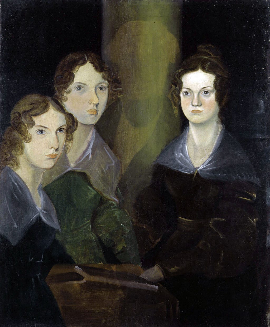 Portrait of the Bronte sisters done by their brother Branwell.