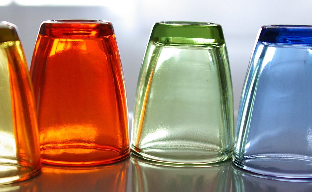 Colorful drinking glasses