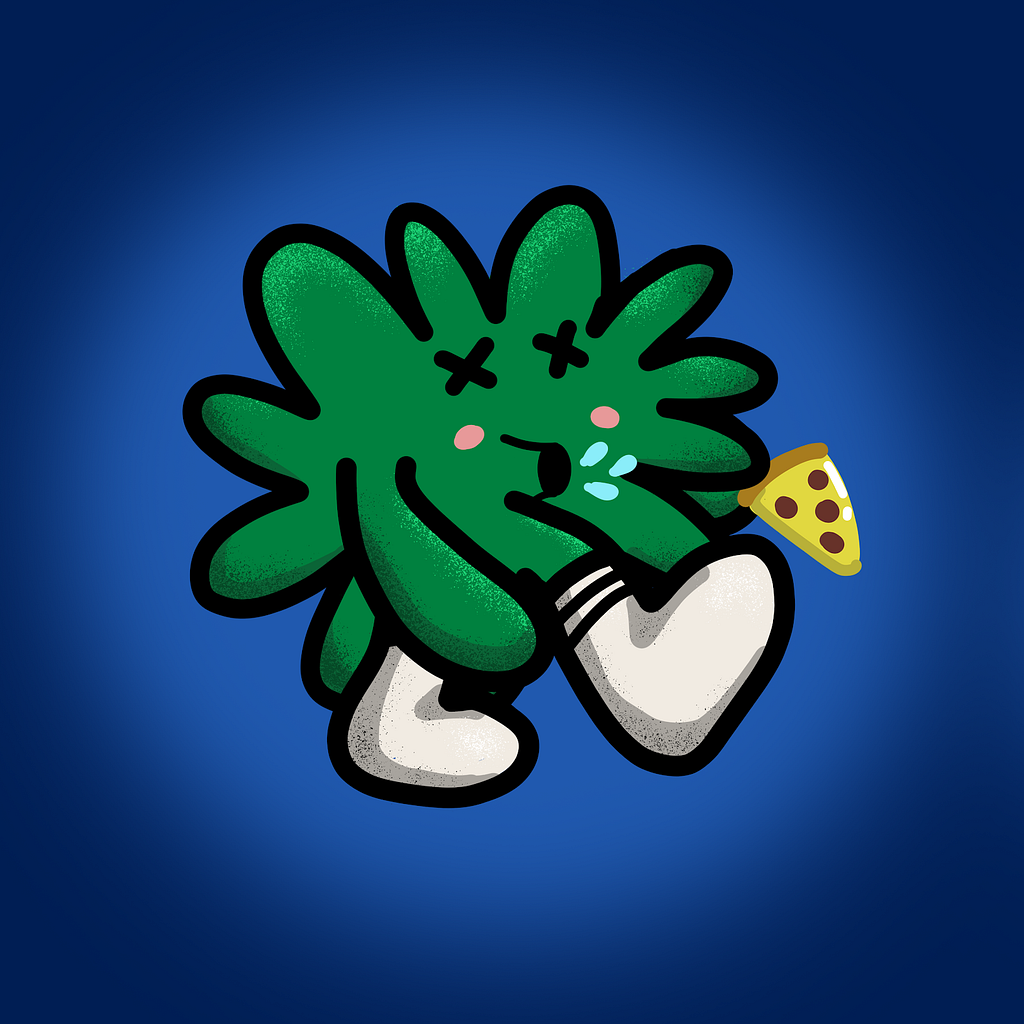 Achoo eating pizza!