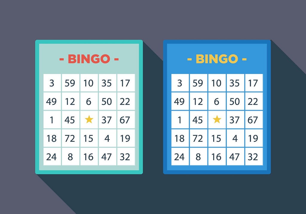 Sample bingo card numbers