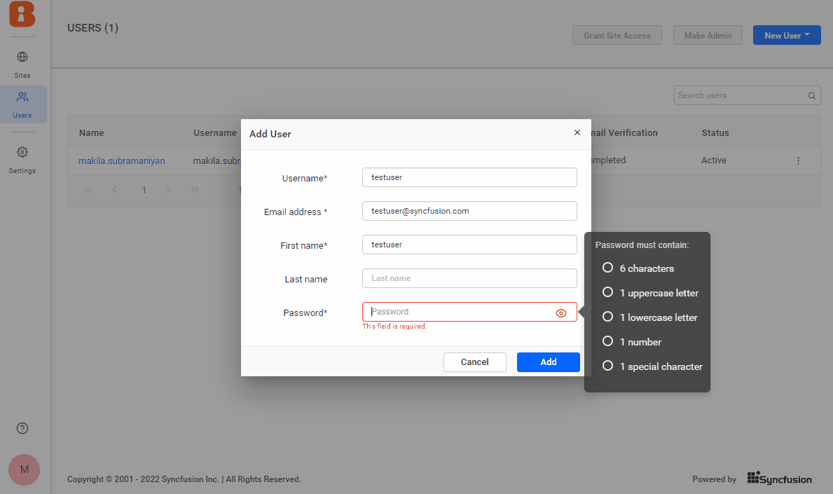 Customizing the password policies