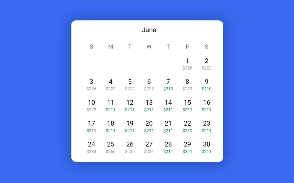 Use the Calendar on Google Flights to find the best prices.