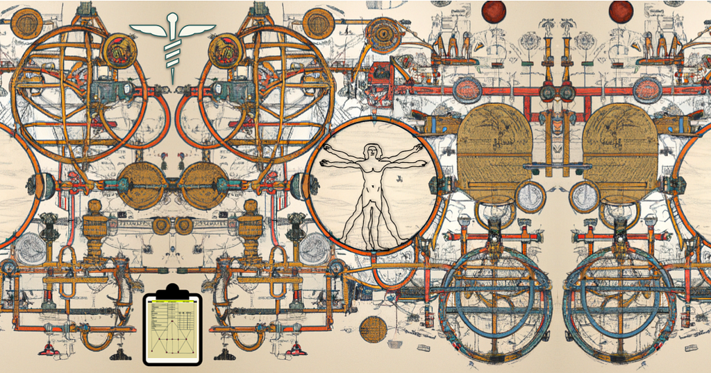 Medical Record Retrieval System, as imagined by AI in the style of Da Vinci