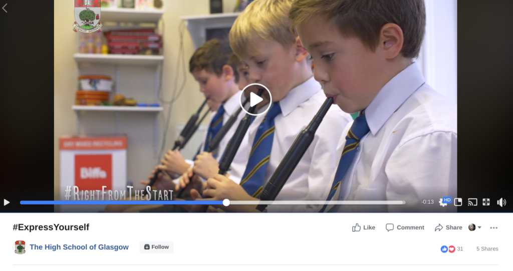school marketing shareable video