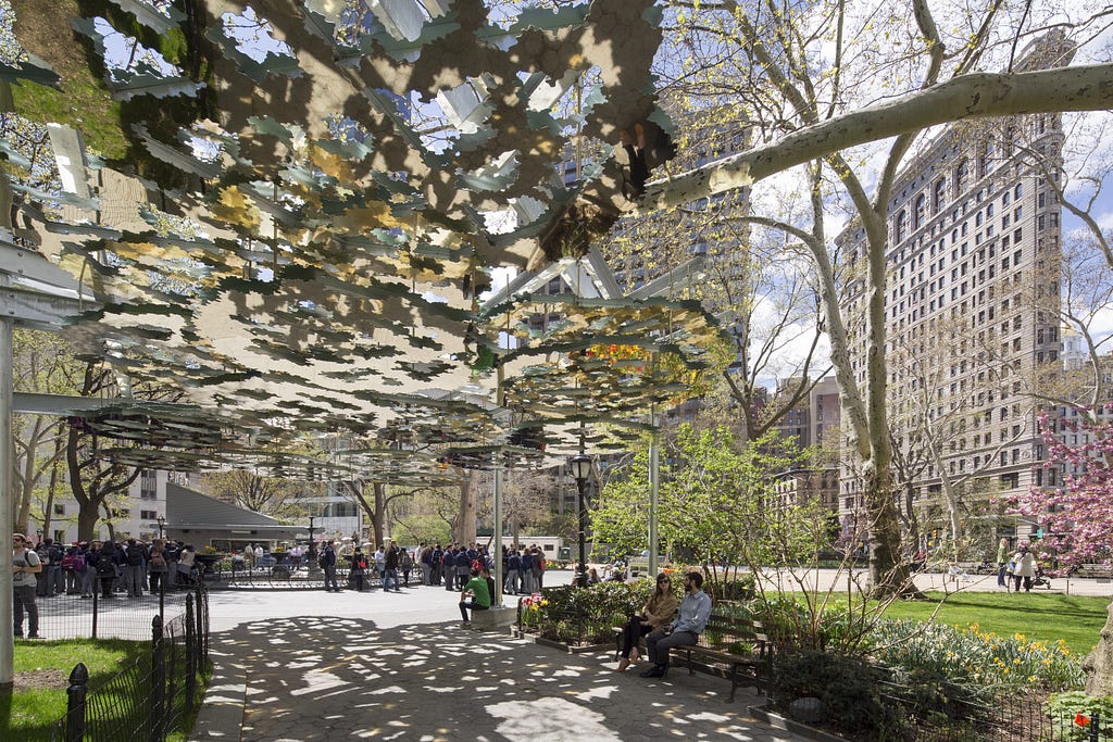 image of Madison square park during spring in NYC