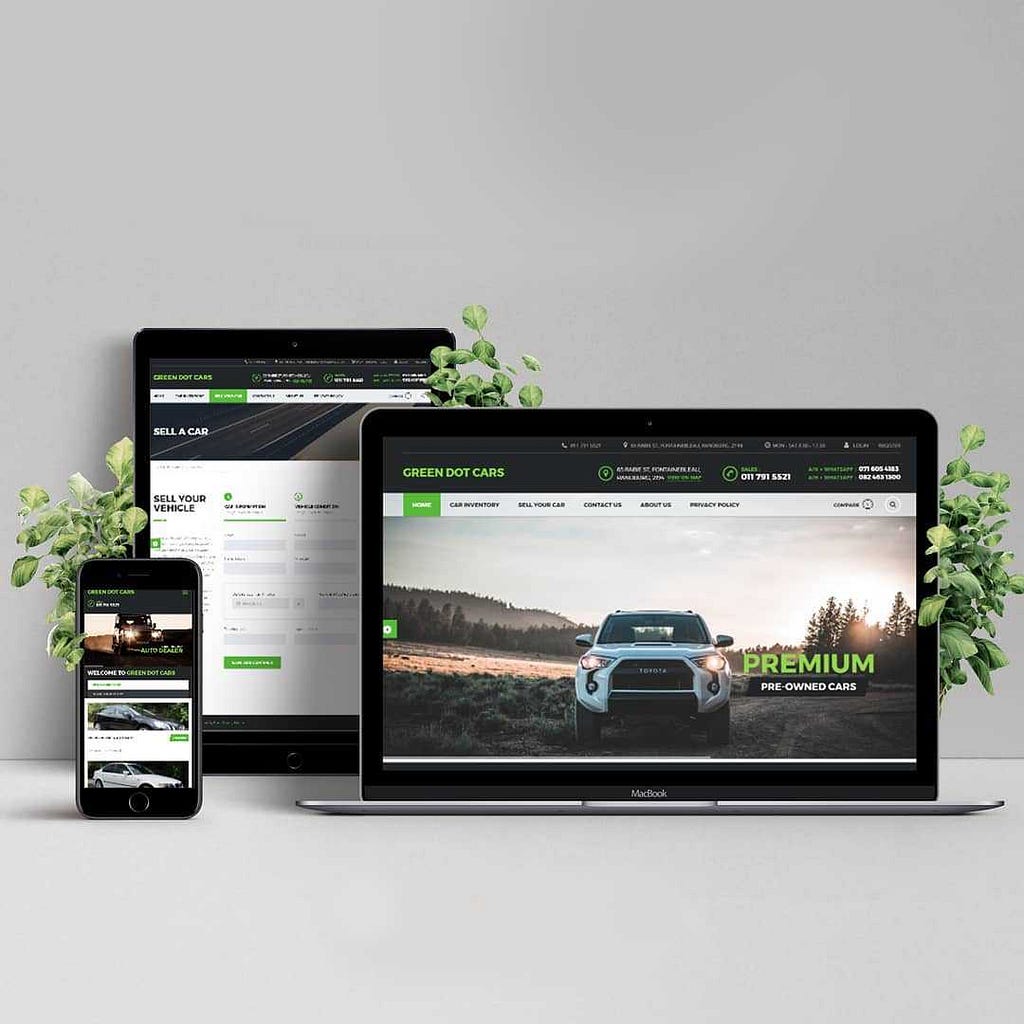 Green Dot Cars Website Design