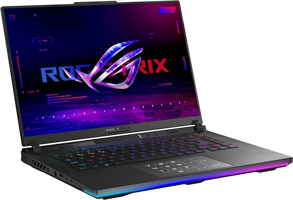 ASUS ROG Strix Scar 16 (2024) Gaming Laptop, 16” Nebula HDR 16:10 QHD 240Hz/3ms, 1100 nits, Mini LED Display, GeForce RTX 4080, Intel Core i9–14900HX, 32GB DDR5, 1TB SSD, Windows 11 Pro, G634JZR-XS96