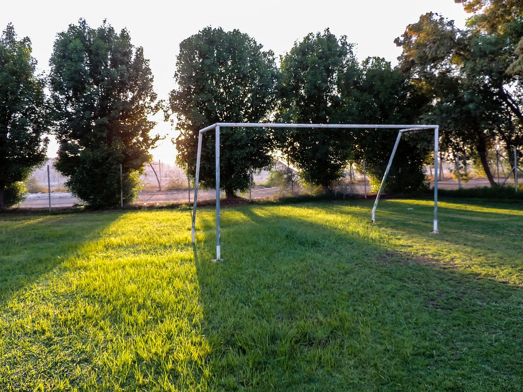 A soccer goalpost