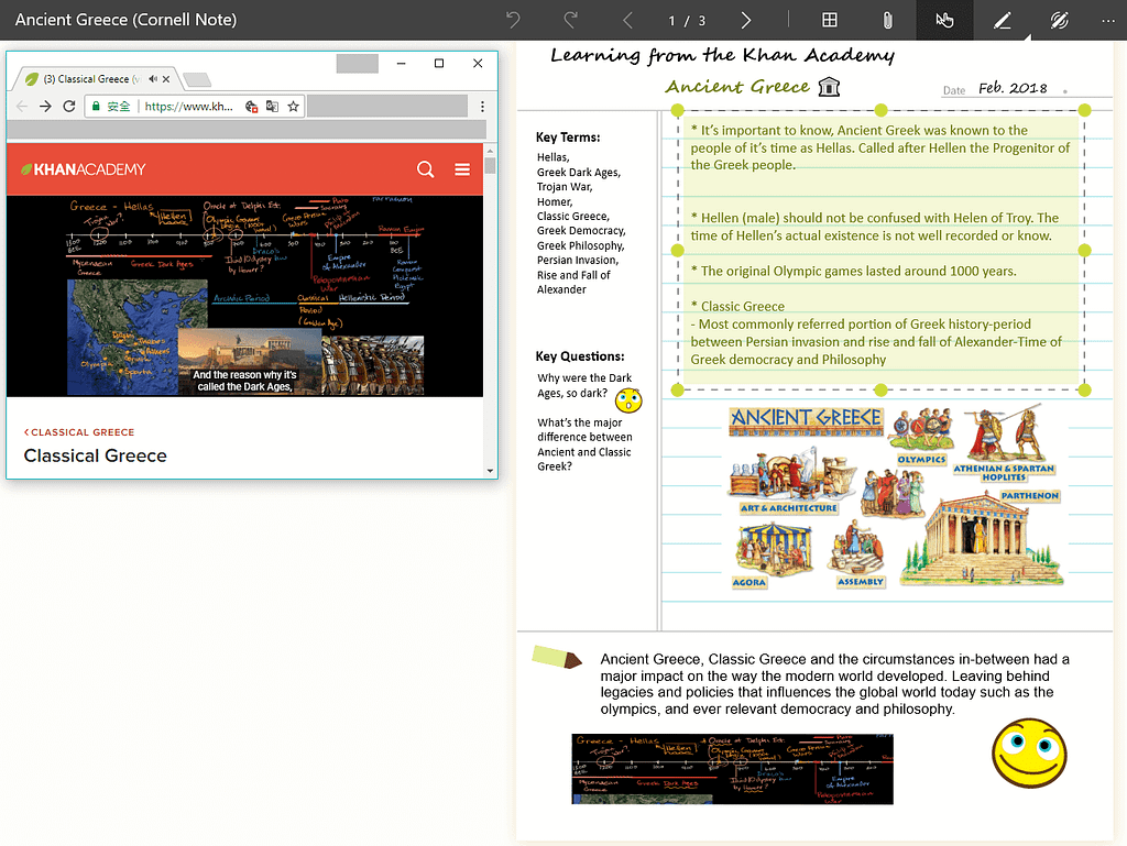 Cornell Notes Template History