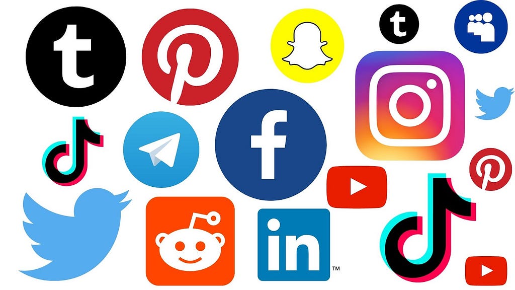 Image of different social media platforms