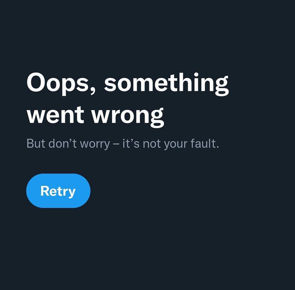 contoh copy error message pada Twitter