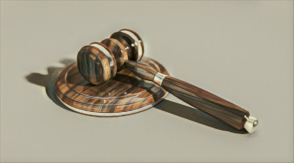 A close up of a gavel