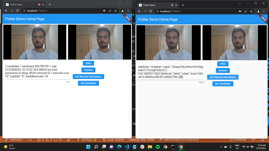 P2P done using WebRTC