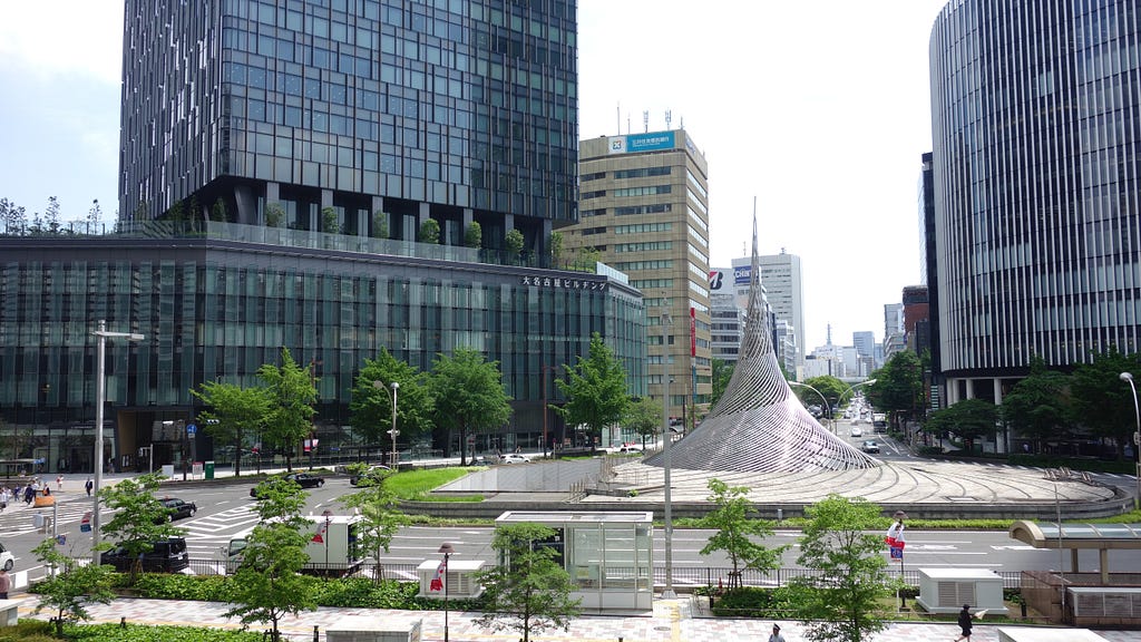 A front gate of Nagoya Station.