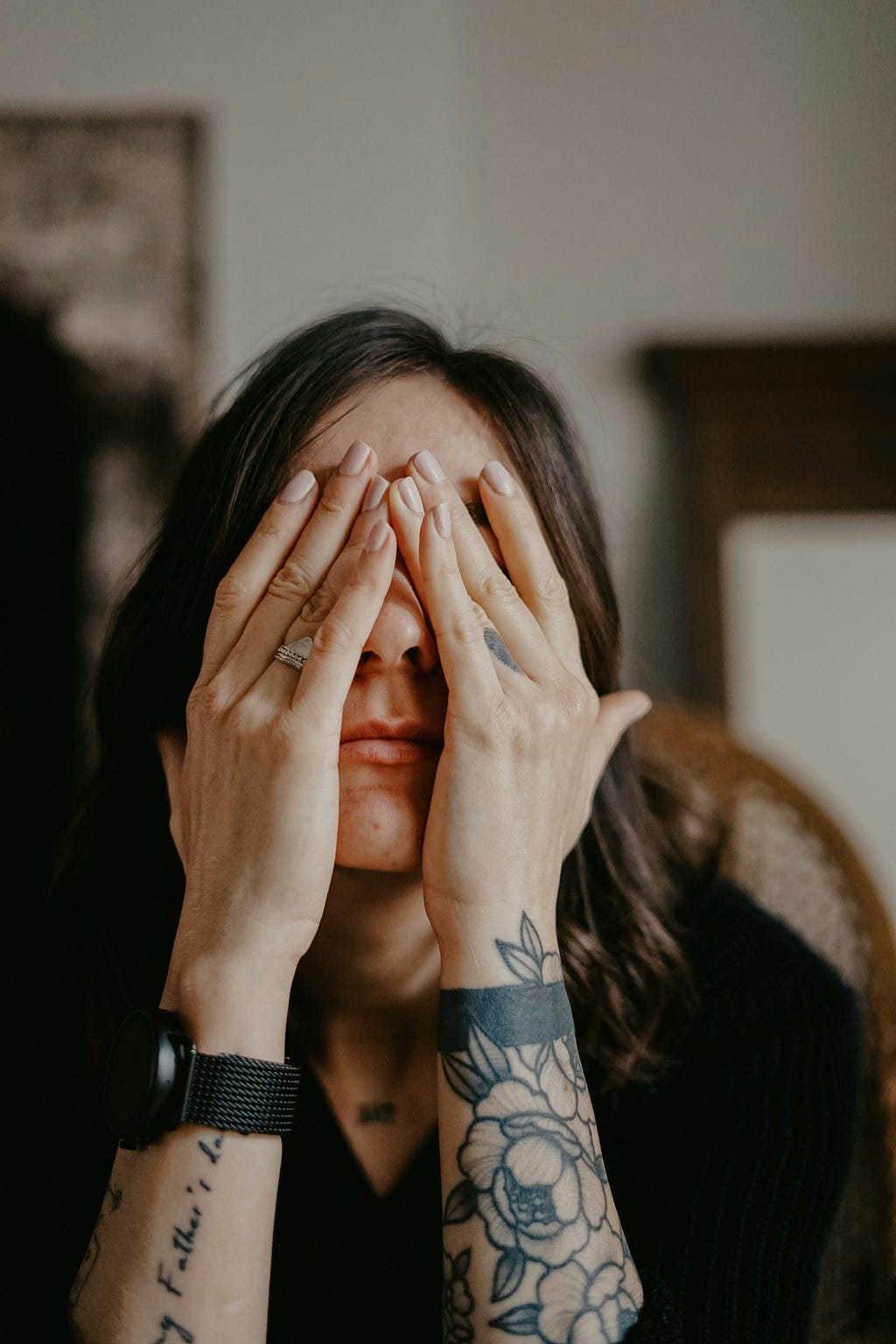 A frustrated young woman