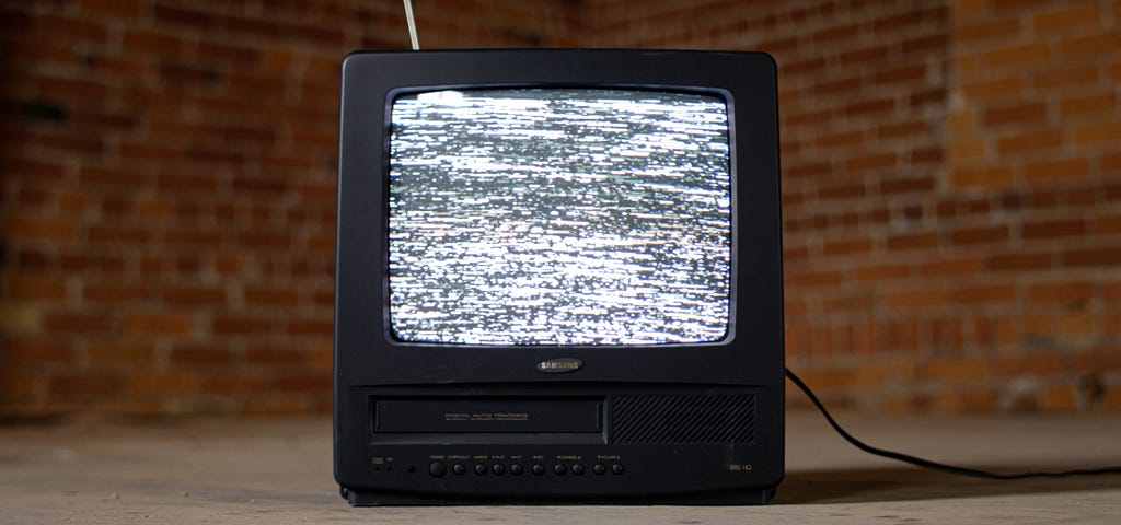 An old TV showing static