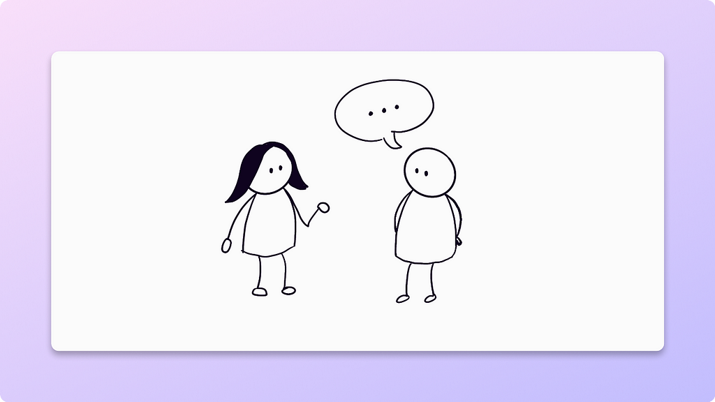 Illustration of two people having a conversation