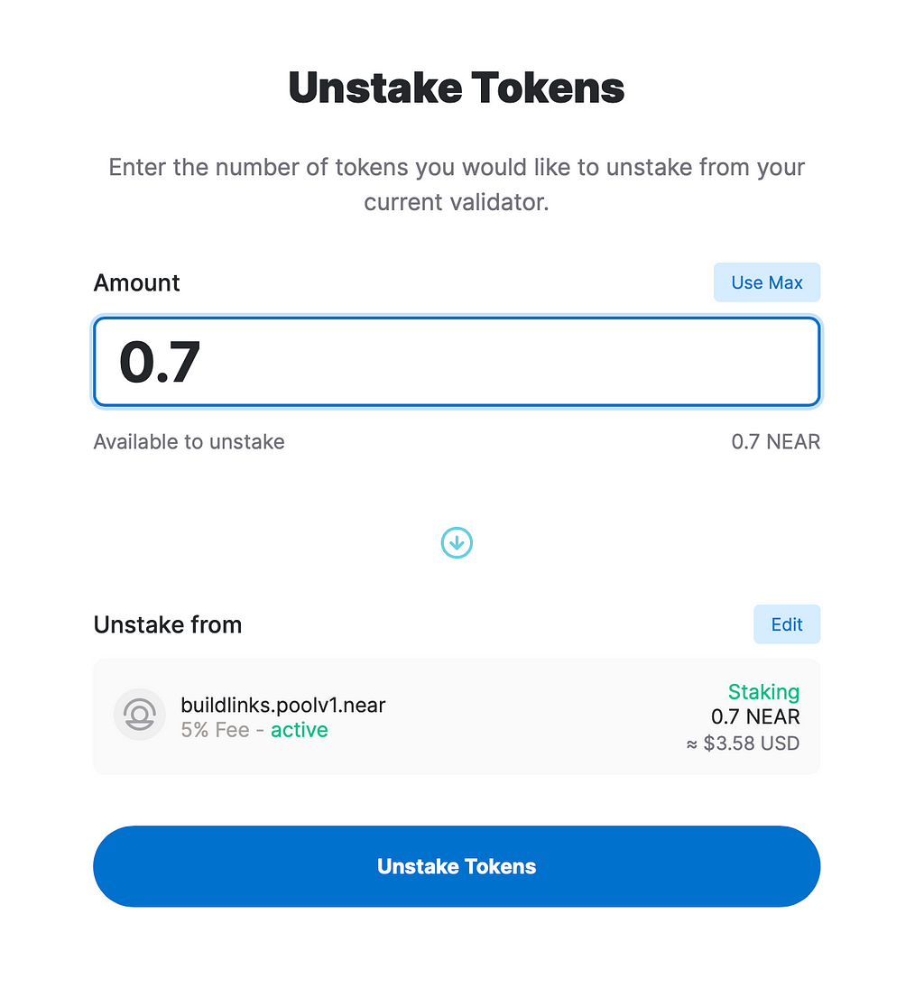 Unstake | Cryptocurrency