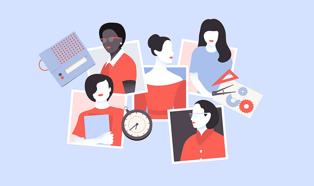 A drawing depicting diverse women in STEM