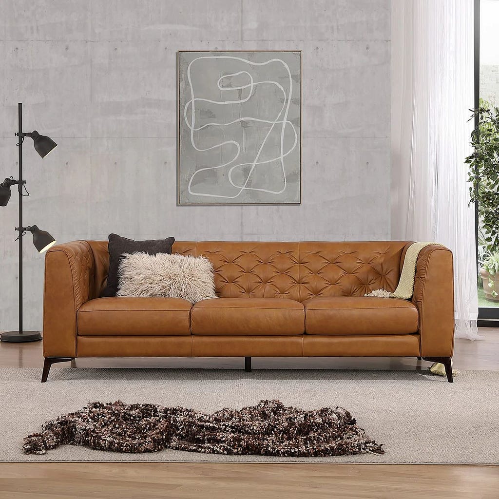 Sterling Leather Sofa (New York Modern)