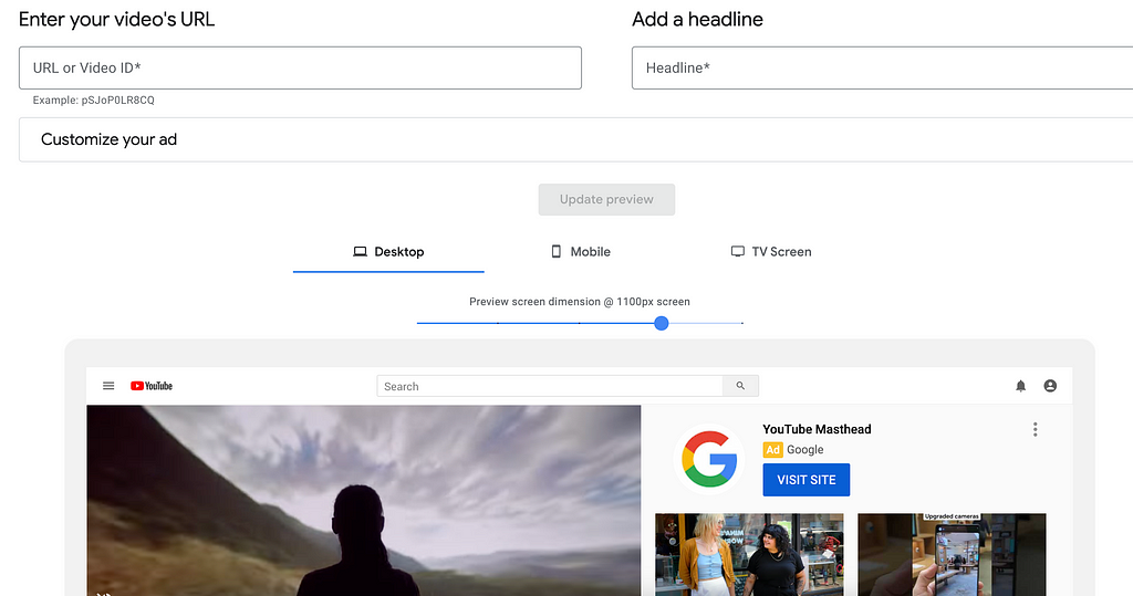 Free ad operations tool to mock up YouTube ads