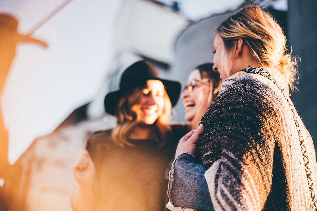 group of women supporting each other