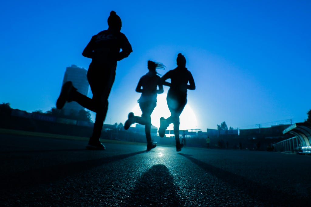 3 runners on a jog