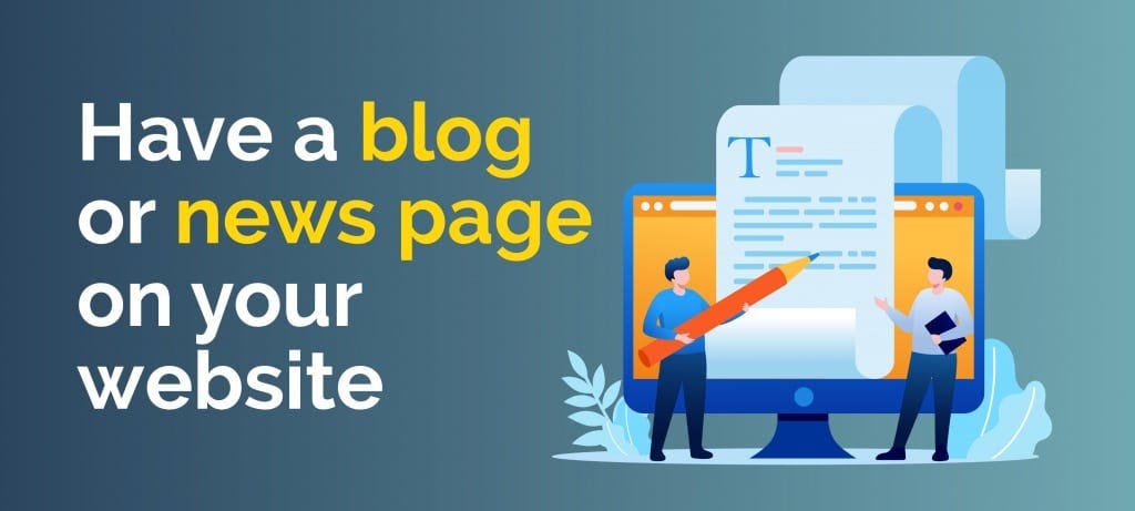 have a blog or news page on your website