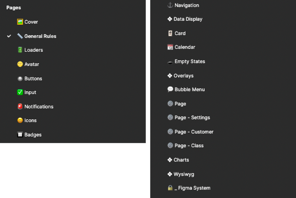 Showing Figma UI, and how the page structure could be for grouping components