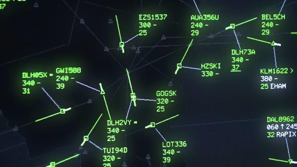 Air traffic control screen