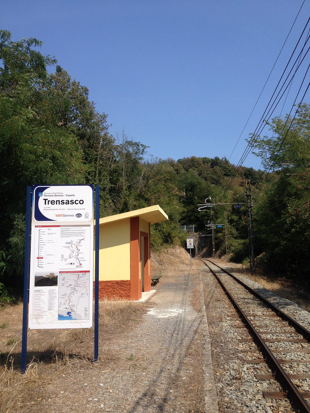 Trensasco train station, close to the Parco Della Mura in Genova, Italy.