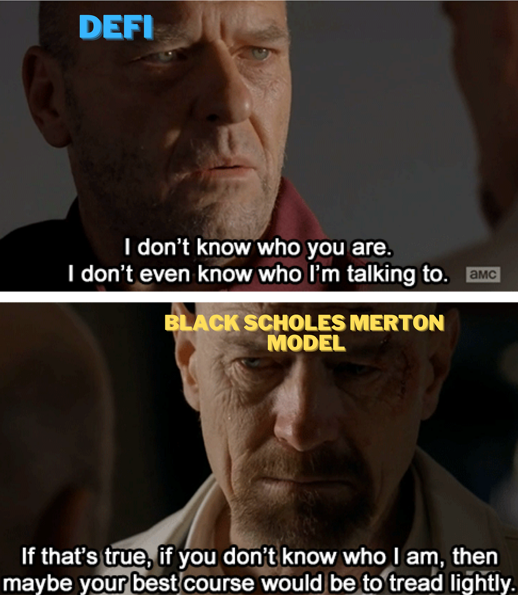 Meme on DeFi and Black Scholes Model