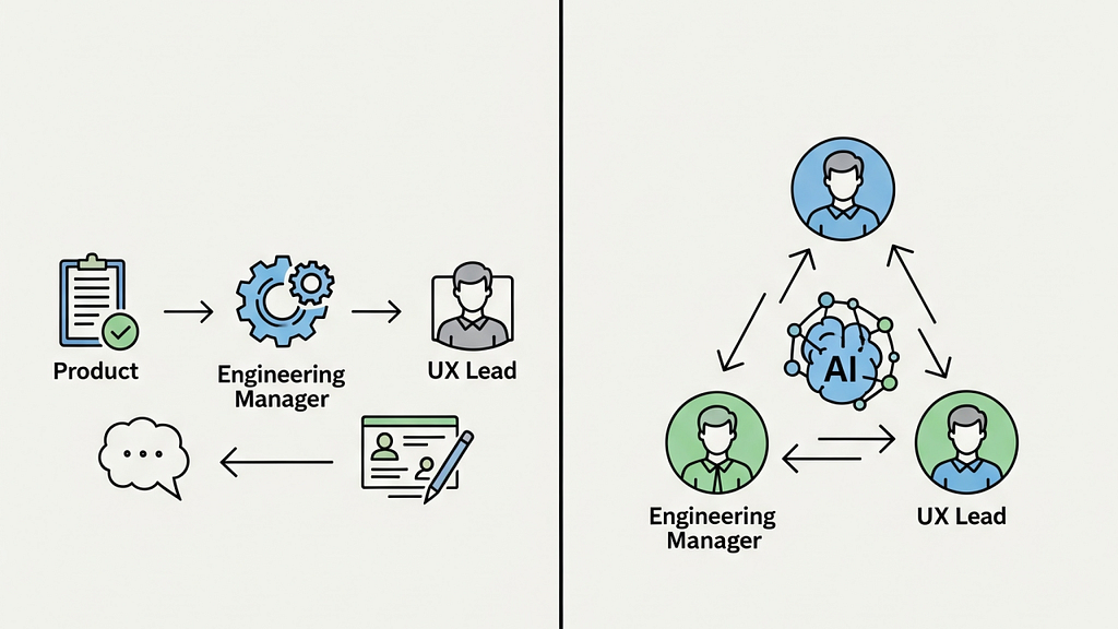 AI is dismantling the thick walls of the traditional squad model, replacing rigid hand-offs with “Full-Stack Everything” hybrids who leverage AI to bridge the gap between intent and execution. (image source: Gurppreet Singh)