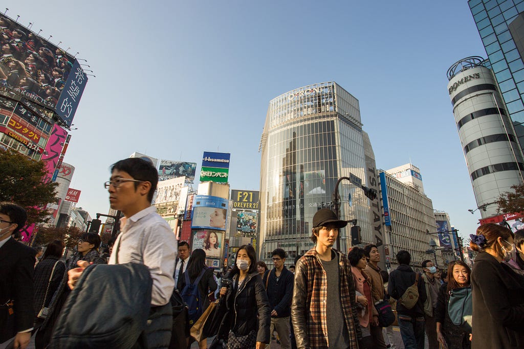 photo of people at an intersection in Tokyo, Japan
