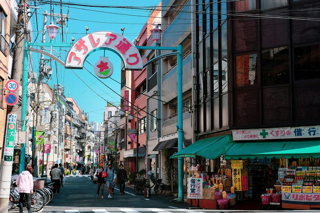 People walking in a shopping street during daytime.