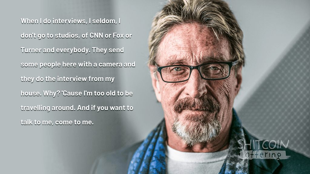 Mcafee bitcoin quote enjin cryptocurrency price