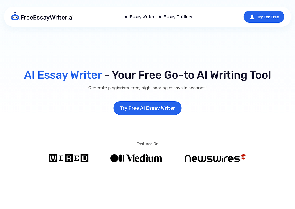 FreeEssayWriter.ai homepage image