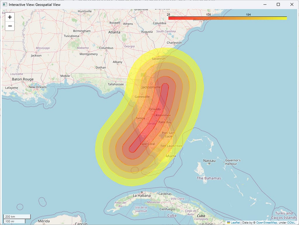 visualization of hurricane impact zones