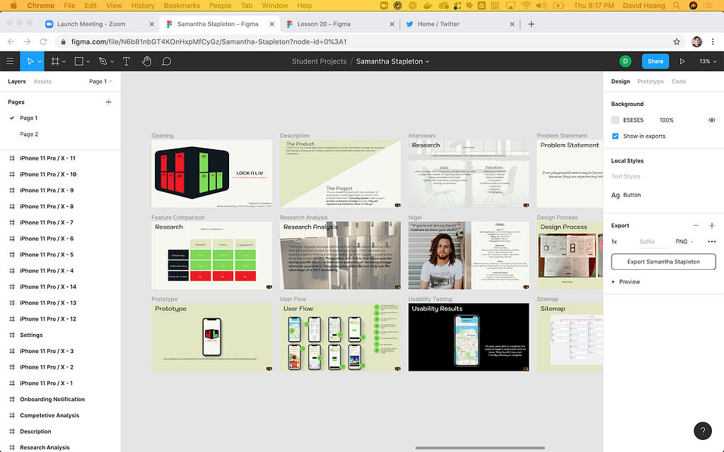 Screenshot of final presentation built in Figma