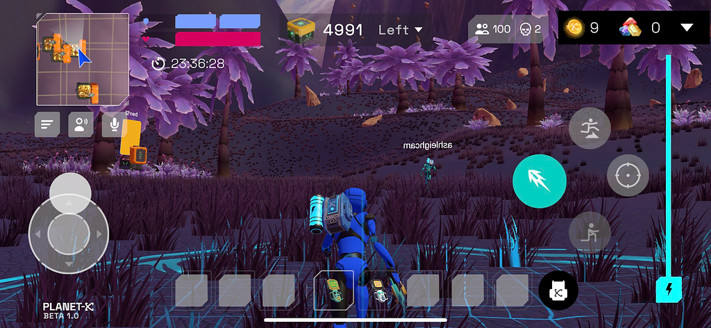 Gameplay visual with scanning enabled