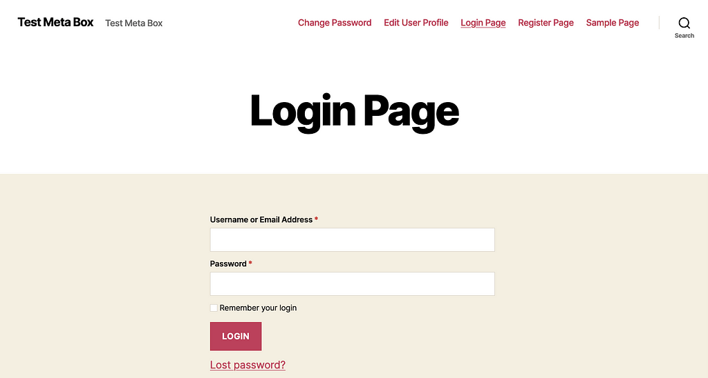 use the below shortcode in the Login Page