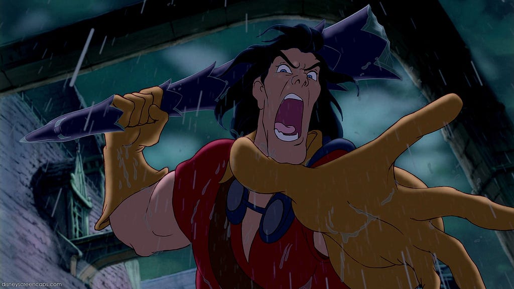 Gaston screams to the Beast, in the final battle: “Belle is mine!”
