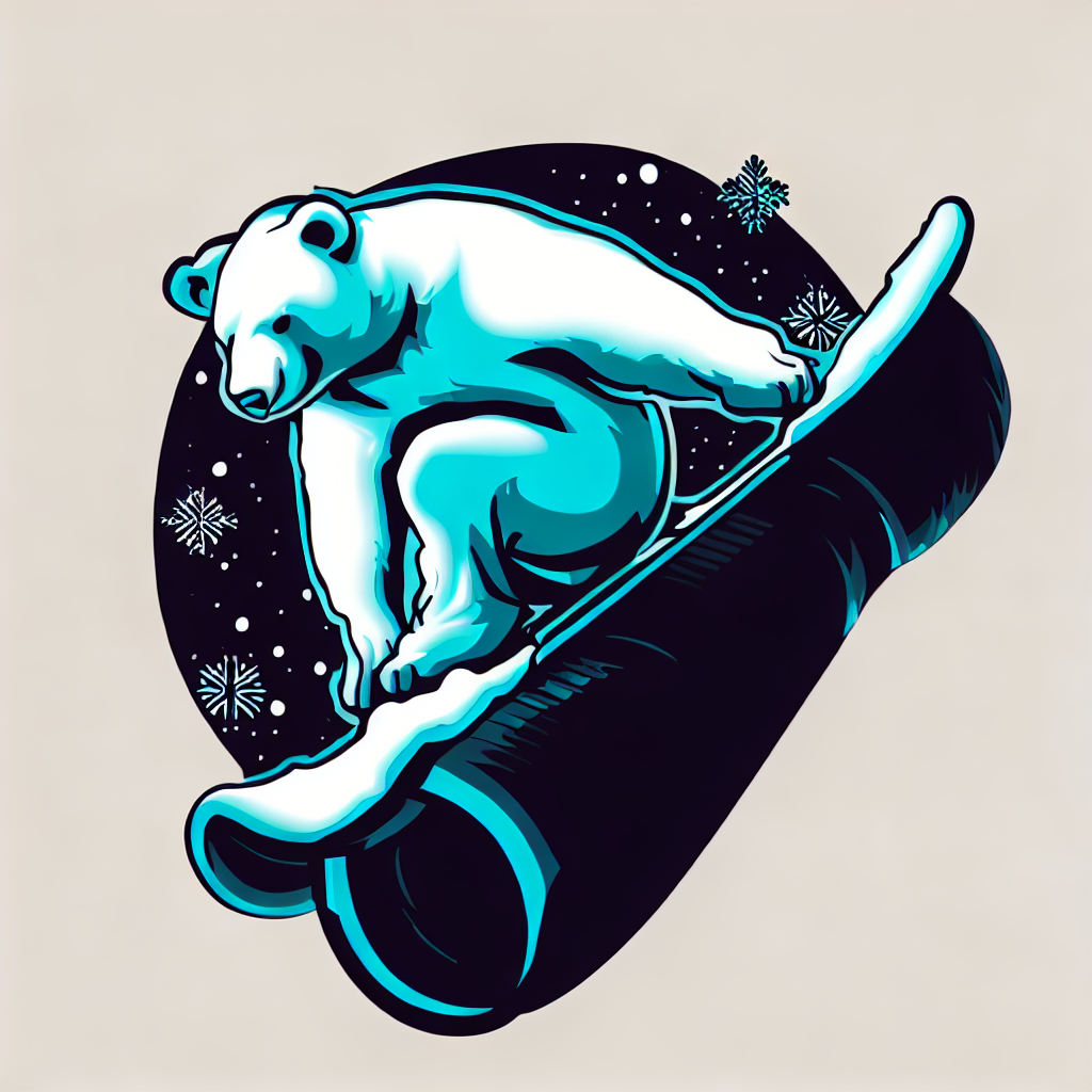 AI generated image of a polar bear on a “snowpipe”