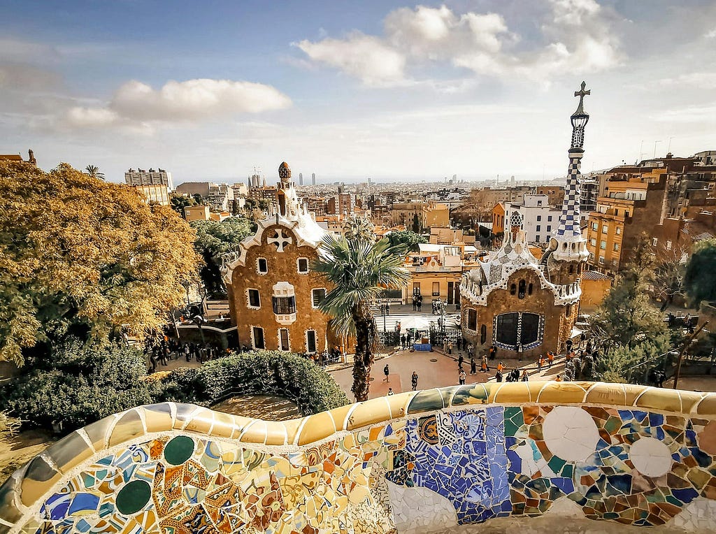 View of religious buildings in Barcelona.