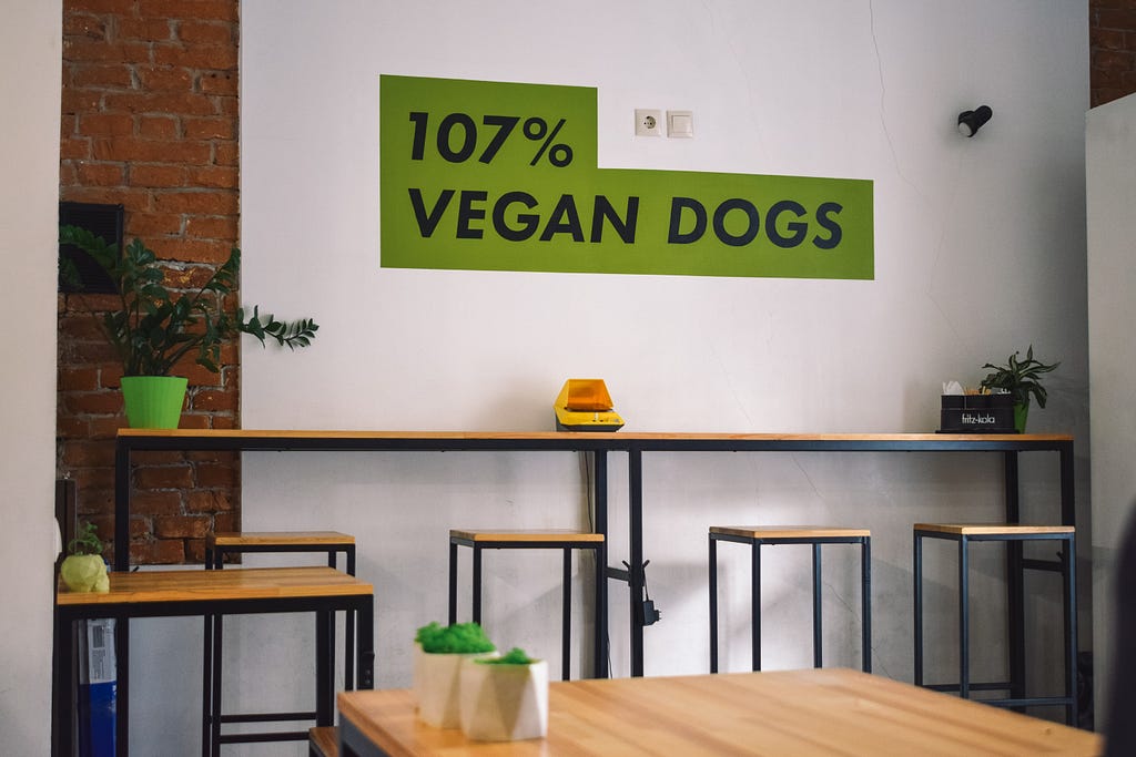 Sign for Vegan food