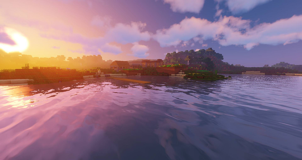 Exemple de shaders sur le jeu Minecraft